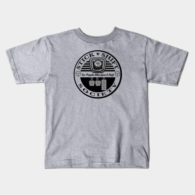 Stick Shift Society Kids T-Shirt by Alema Art